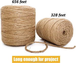 Ficelle en jute brute 3 plis de 3 mm, 100 % écologique, haute résistance, 328 pieds, robuste, antibactérienne, marron, pour la couture, le tissage et le tricot - Product Image 5