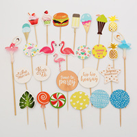 Großhandel Einhorn Regenbogen Happy Birthday Tortendekoration mit Goldglitter-Sternen Kindergeburtstag Partydekoration