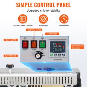 Sigillatrice a Nastro Continuo con Controllo Digitale della Temperatura, Larghezza di Sigillatura 0.24-0.47 Pollici/6-12 mm, Sigillatrice Orizzontale a Nastro - Product Image 6