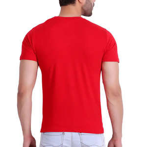 เสื้อยืดคอกลมแขนสั้นผู้ชาย สีแดง ทรงปกติ ผ้าโพลีเอสเตอร์ 100% ระบายอากาศได้ดี แบบลำลอง ผ้าเจอร์ซีย์ถักเนื้อนุ่ม - Product Image 4