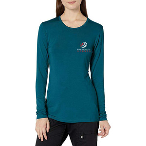 T-shirt de performance athlétique à manches longues pour femme – Haut de sport anti-humidité avec impression de logo personnalisé - Product Image 1