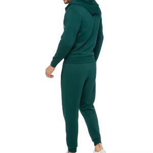 Conjunto de Sudadera con Capucha Lisa Personalizada con Cremallera y Pantalones de Chándal Holgados para Hombre - Product Image 4