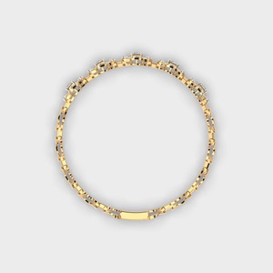 IGI Certified Princess & Round Diamond Clover Motif Diamond Link Bracelet in 18K Yellow / White / Rose Gold - Product Image 4