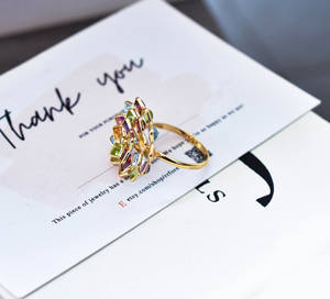 Anillo de Oro de 18k con Mosaico Imperial de Flores en 3D, con Piedras Preciosas y Semipreciosas - Product Image 6