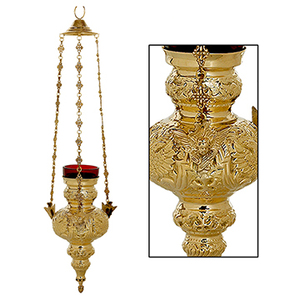 Lampe de veilleuse suspendue plaquée or |   Lampe suspendue en laiton pour sanctuarium d'église – DOUBLE VEE EXPORTS - Product Image 1