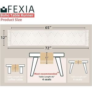 Runner da Tavolo Boho in Macramè da 72 Pollici con Nappe, Decorazione Rustica per Casa e Stanza, Ideale per Sala da Pranzo e Camera da Letto - Product Image 5