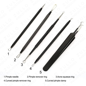 ชุดอุปกรณ์กำจัดสิวเสี้ยนสแตนเลสสีดำด้าน สำหรับมืออาชีพ  รับผลิตแบบ OEM แบรนด์ส่วนตัว สำหรับการดูแลความงาม - Product Image 2