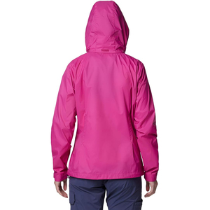 Chaqueta Cortavientos Rosa Fucsia para Mujer, Impermeable, con Capucha, Detalle de Cremallera en Contraste, Ropa Deportiva, Chaqueta Deportiva para Exteriores - Product Image 2