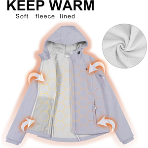 Chaqueta Softshell para Mujer, Ropa de Abrigo para Actividades al Aire Libre, Transpirable, Impermeable, Resistente al Viento, para Uso Diario y Aventuras - Product Image 4