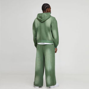 ชุดเซ็ตฮู้ดดี้ซิปทรงโอเวอร์ไซส์แบบ OEM กางเกงจ็อกเกอร์ทรงหลวม ไซส์พลัส เป็นมิตรกับสิ่งแวดล้อม สีชมพู ยูนิเซ็กส์ ปักลาย พิมพ์ลาย สตรีทแวร์ ซักได้ตามสั่ง - Product Image 6