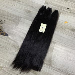 Wholesale Straight Natural Black Raw Vietnamese Remy Hair Double Drawn Single Weft Extensions - Product Image 2