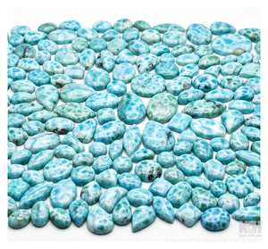Cabochons de Larimar naturel, formes variées, pierres précieuses bleues polies pour la création de bijoux - Product Image 1