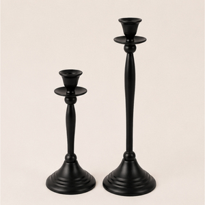 Modern Style Matte <b>Black</b> Taper Candle Holder Set Elegant Metal <b>Candlestick</b> Stand for Wedding Table Centerpiece & Home Decor - Product Image 5