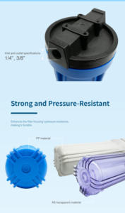 Carcasa de filtro de ósmosis inversa manual para purificación de agua doméstica hecha de plástico - Product Image 4