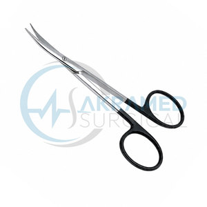 Tijeras de tenotomía Stevens Stille de 5 pulgadas con borde serrado curvo, anillos extragrandes, mango negro, acero inoxidable, CE ISO - Product Image 5