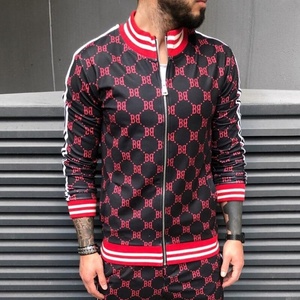 Ensemble de survêtement sublimation en tissu imprimé pour hommes, tenue urbain avec ourlet et manchette à fermeture éclair, nouvelle mode, 2 pièces - Product Image 4