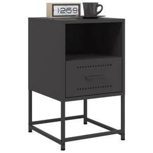 Ensemble de 2 armoires de chevet en acier noir pour salon, 14,2 x 15,4 x 23,8 pouces - Product Image 3