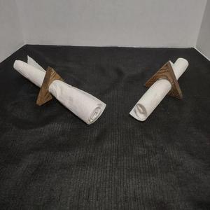Ensemble d'anneaux de serviette en bois foncé, supports carrés en bois pour serviettes, décoration de table rustique moderne, vente en gros - Product Image 2