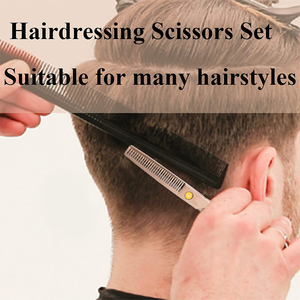 High Quality Beauty <b>Barber</b> Scissors <b>Set</b> Stainless Steel Blades Hardness Right-Handed Design Sharp Blade Tip - Product Image 6