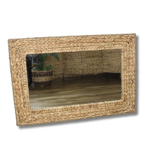 Artex Dong Thap Vietnam Rustic Handmade Water Hyacinth <b>Rectangular</b> Wall <b>Mirror</b> for Home Decor - Product Image 1