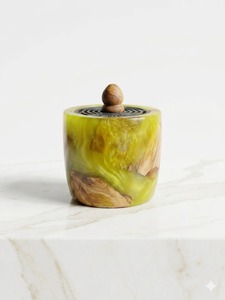 New Arrival Handcrafted Natural Wooden Epoxy Resin Bakhoor <b>Burner</b> Shaped Traditional Charcoal Cone Resin Incense Sandalwood - Product Image 2
