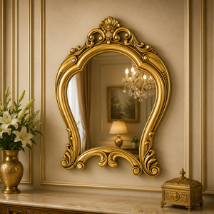 Espejo de Pared con Marco de Madera Tallada Elysian Curve, Hecho a Mano, Decorativo Premium, Elegante y Artístico, para Dormitorio, Sala de Estar, Entrada - Product Image 3