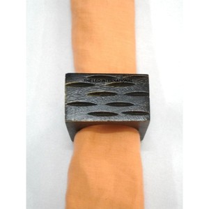 Anillo de Servilleta Redondo de Madera y Metal, Plateado Gris, Decoración de Lujo para el Hogar, Bodas y Fiestas - Product Image 4