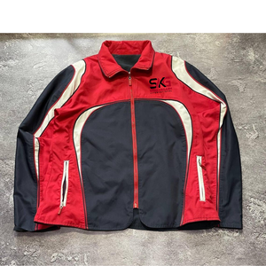Blouson de moto rouge et noir pour homme, coupe-vent, imperméable, séchage rapide, manches longues, vêtement d'extérieur pour la conduite, OEM - Product Image 1