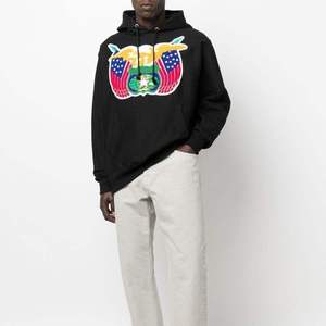 Sudadera con Capucha Negra para Hombre, Diseño de Águila Bordada, Corte Holgado, Estilo Casual para Otoño, Manga Regular, Felpa Francesa de Algodón - Product Image 6
