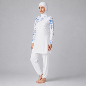 Wholesale 2026 New Modest Islamic Swimwear Long Sleeve Floral Print Full Coverage With Hijab Burkini Swimwear <b>Muslim</b> <b>Swim</b> <b>Suit</b> - Product Image 5