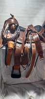 Tapis de selle de cheval en cuir véritable, faits main, style western anglais, avec absorption des chocs et antidérapants, pour bride de cheval