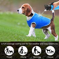 Gilet rafraîchissant respirant en microfibre écologique pour chiens, motif brodé, toutes saisons, avec harnais intégré, bleu M
