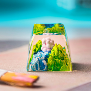 คีย์แคปช่างฝีมือแห่งป่าลึกลับ, คีย์แคปแบบกำหนดเอง, คีย์แคปอนิเมะน่ารัก, คีย์แคปสีเขียว, ชุดคีย์แคป, คีย์แคปไม้ - Product Image 6