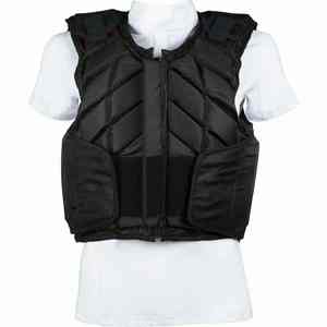 Chaleco de Seguridad Ecuestre Unisex Negro de Neopreno Ligero con Cierre de Cremallera Sin Mangas con Bolsillos y Diseño Sólido - Product Image 2