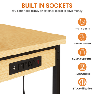 Banco de Trabajo Resistente con Panel Perforado Ajustable de 48 Pulgadas, Capacidad de Carga de 1600 lb, Superficie de Madera, Ruedas Giratorias, para Trabajos de Carpintería - Product Image 6