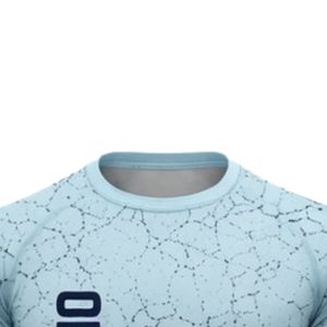 Light Blue Long Sleeve Compression <b>Shirt</b> Crackle Print Athletic Training Gym Workout Breathable Quick Dry Performance Sportswear - Product Image 6