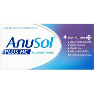 ANUSOL PLUS HC SUPOSITORIOSPaquete de 12 - Product Image 1