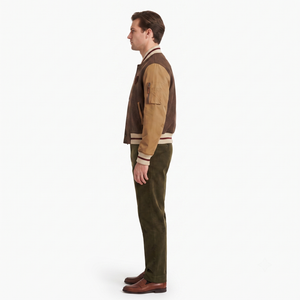 Chaqueta Varsity de Lana Personalizada para Hombre, Mangas de Cuero, Parche de Chenille, Chaqueta Bomber Letterman, Abrigo de Béisbol Estilo Urbano OEM, Proveedor 3XL - Product Image 3