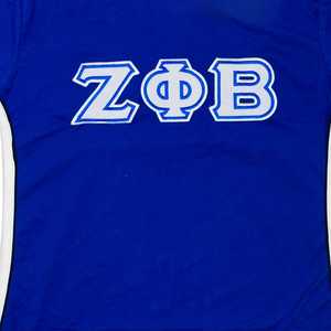 Camiseta Premium Zeta Phi Beta con Bordado Azul de Letras Griegas para Mujer, Tela Suave, Estilo Casual y Elegante para Uso Diario - Product Image 4