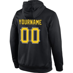 เสื้อฮู้ดดี้สีดำทองขาวแบบสั่งทำขายส่ง ปักลายเย็บอย่างดี ผ้าฟลีซ ระบายอากาศได้ดี เหมาะสำหรับทีมกีฬาและการฝึกซ้อม - Product Image 5