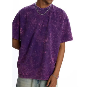 T-shirts pour hommes de qualité supérieure 2026, personnalisés, style unique, effet délavé à l'acide, avec logos, T-shirts oversize délavés à l'acide - Product Image 4