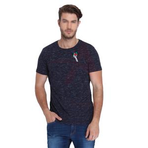 T-shirt décontracté à manches courtes et confortable en coton 100% pour homme avec motif de roses brodées - Product Image 1