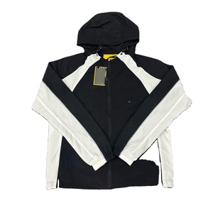 Conjunto de dos piezas para hombre, informal, de color sólido, ropa deportiva de algodón, chaqueta cortavientos y pantalones cortos con capucha y cremallera. - Product Image 5