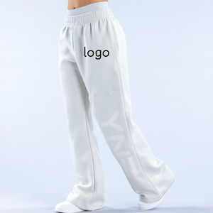 Pantalones Deportivos Holgados de Cintura Alta para Mujer, Pantalones de Chándal de Pierna Ancha con Marca Personalizada - Product Image 4
