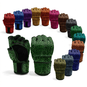 Gants de combat MMA à demi-doigts, dernière conception, pour entraînement, grappling, respirants, protection contre les chocs, fitness, gym, en cuir véritable - Product Image 1