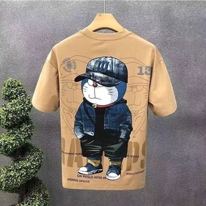 เสื้อยืดผู้ชายสไตล์วินเทจ ผ้าถักเนื้อแน่น พิมพ์ลายสกรีน ทรงโอเวอร์ไซส์ เป็นมิตรต่อสิ่งแวดล้อม ป้องกันขนร่วง แห้งเร็ว ขายส่ง - Product Image 5