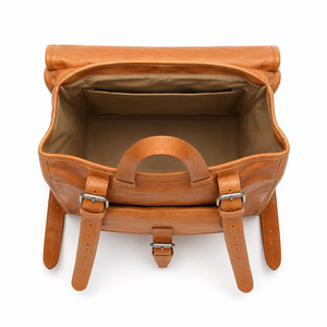 Sac à dos en cuir grande capacité, sangle réglable, durable, unisexe, sac de voyage 20-35L, résistant à l'eau, fermeture à boucle, poids 1,5 kg - Product Image 3