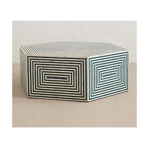 Mesa con Incrustaciones de Hueso de ILAHI, Diseño Moderno con Detalles de Ágata, Almacenamiento Portátil, Muebles para el Hogar - Product Image 5