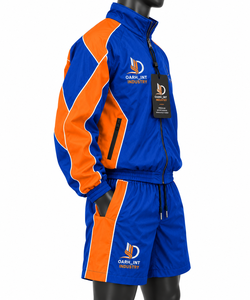 Conjunto Deportivo OARH_INT INDUSTRY para Hombre, Azul y Naranja, con Bloques de Color, Pantalones Cortos de Poliéster, Ropa Deportiva para Otoño - Product Image 3