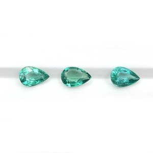 Natural Zambia Emerald Pear Faceted Cut Loose Gemstone Lot 3-6 MM IGI Certified for Handmade Jewelry Making - Product Image 1